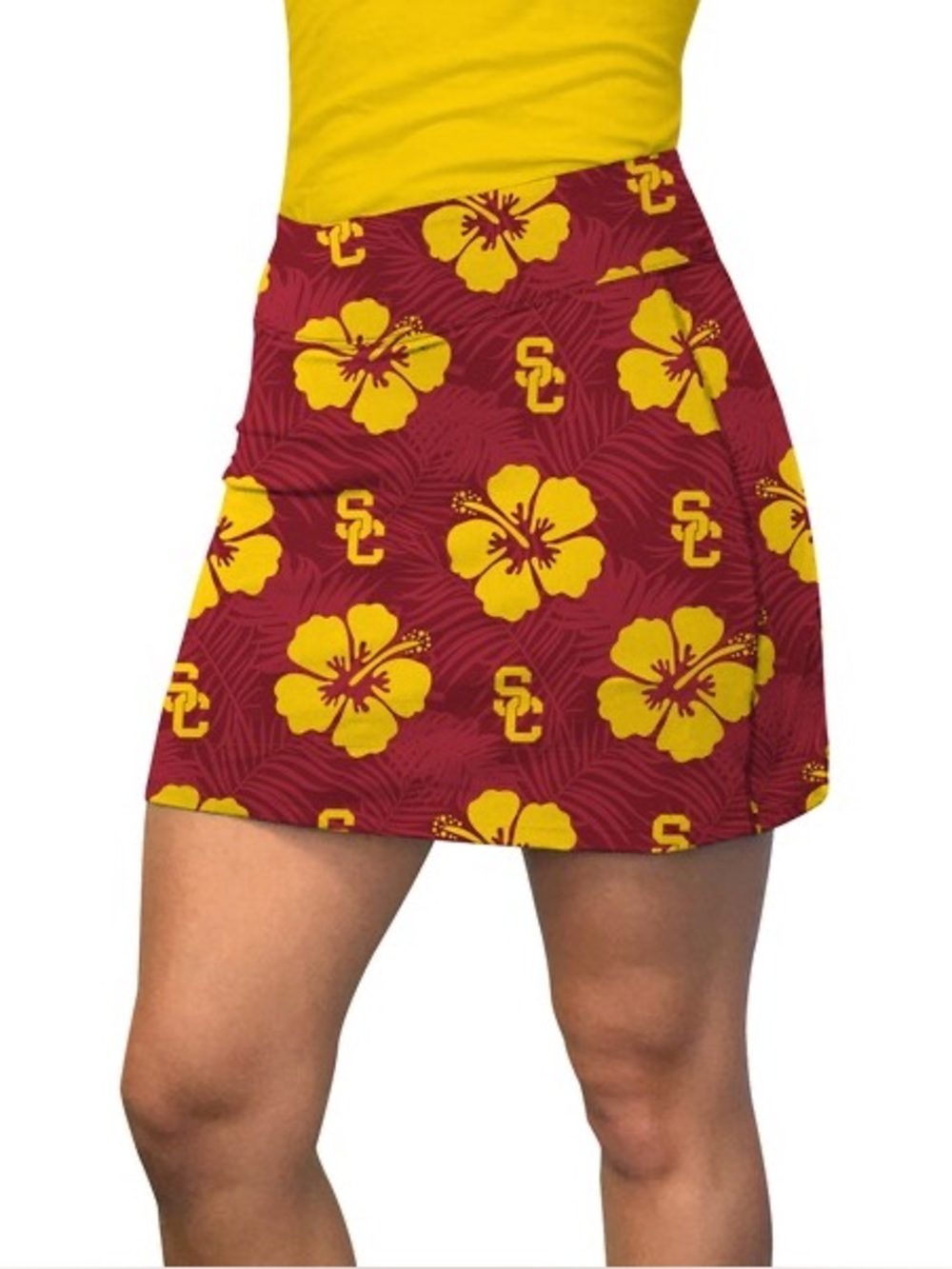 USC Trojans Loudmouth Floral Team Skort Cardinal Gold Excellent Condition comfy